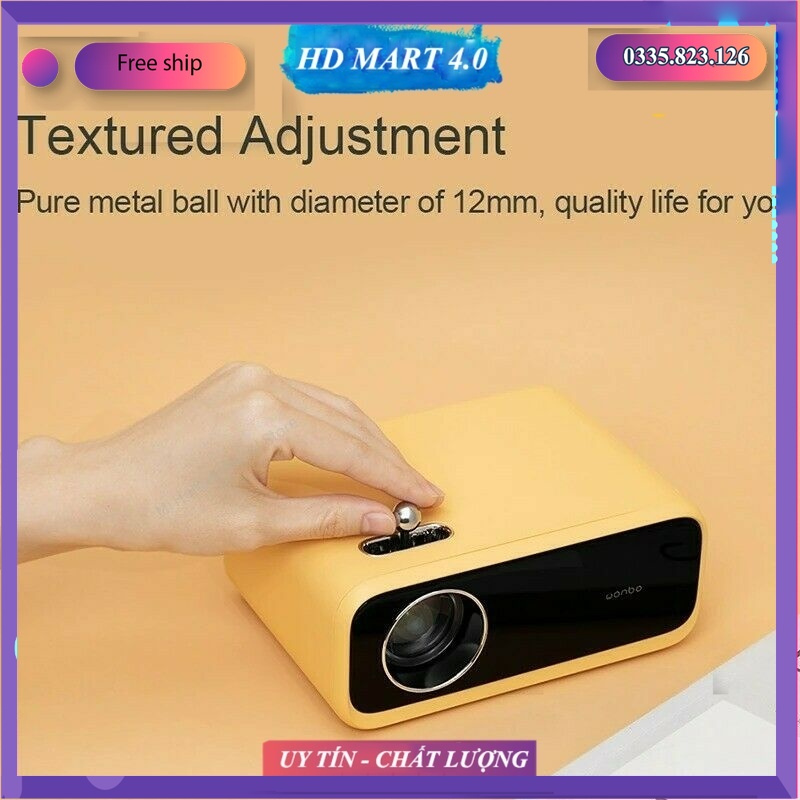 Máy chiếu di động, máy chiếu mini không dây Wanbo X1 mini phần mềm cài đặt sẵn có thể kết nối Internet - Full HD 1080P - Bảo hành 12 tháng