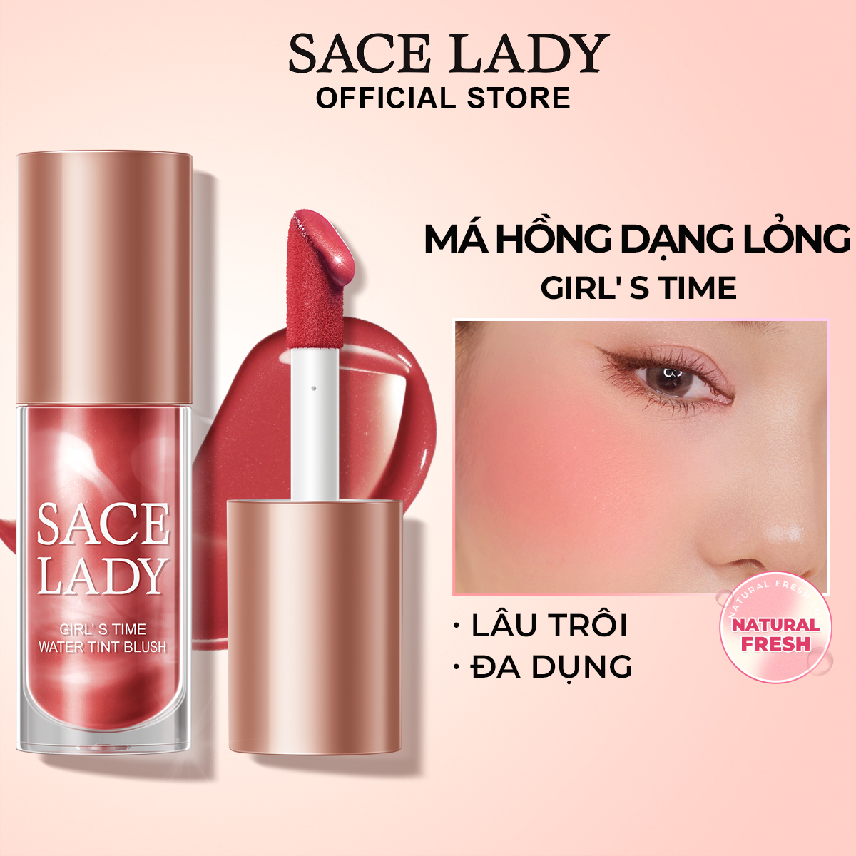Phấn má hồng dạng nước SACE LADY bền lâu trang điểm tự nhiên thời trang