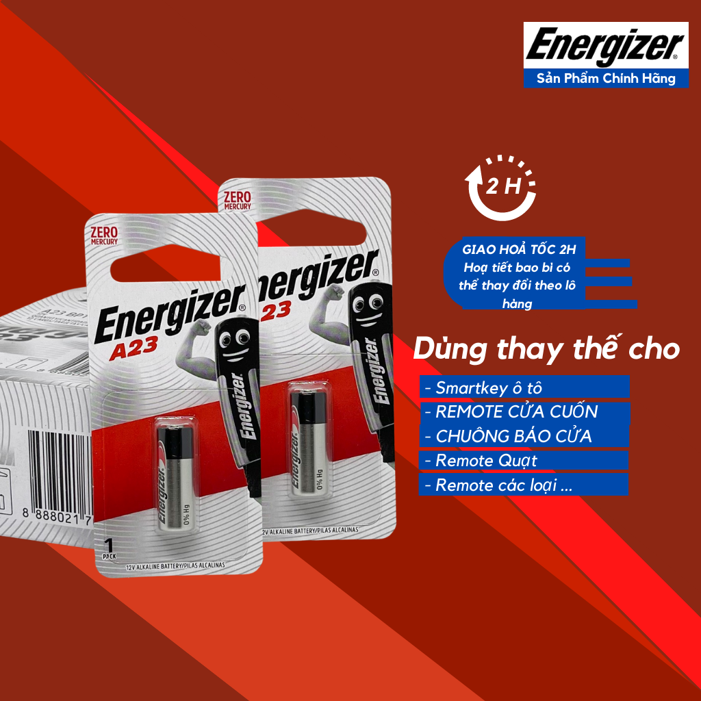 2 Pin A23 Energizer 12V - Hàng chính hãng