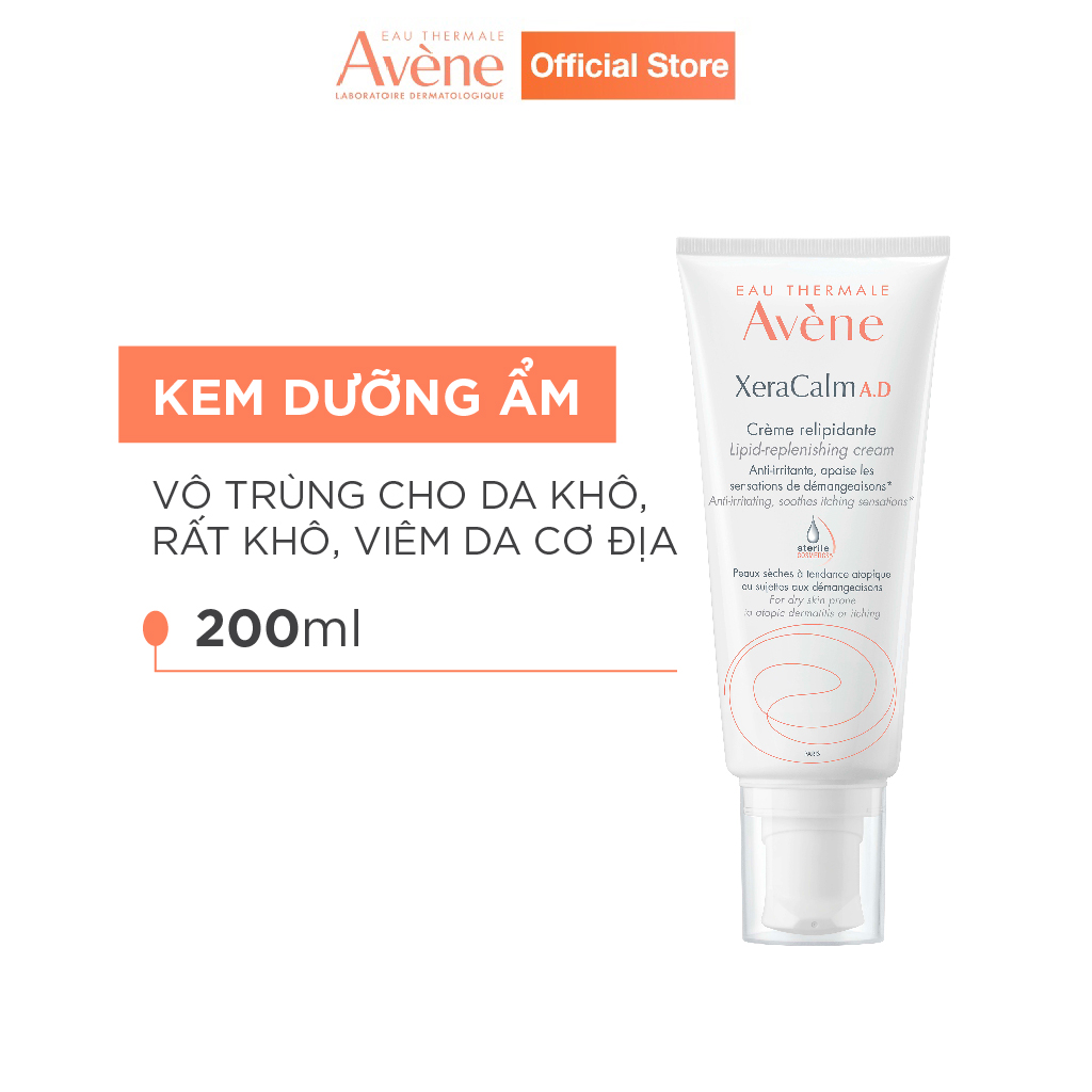 Avene XeraCalm A.D kem dưỡng da khô ngứa lọ 200ml Pháp