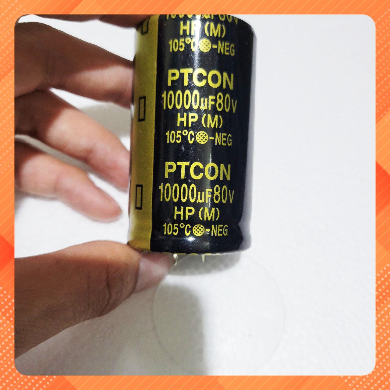 Tụ lọc nguồn ampli main 80v 10000uf ptcon 3.5 x 6cm