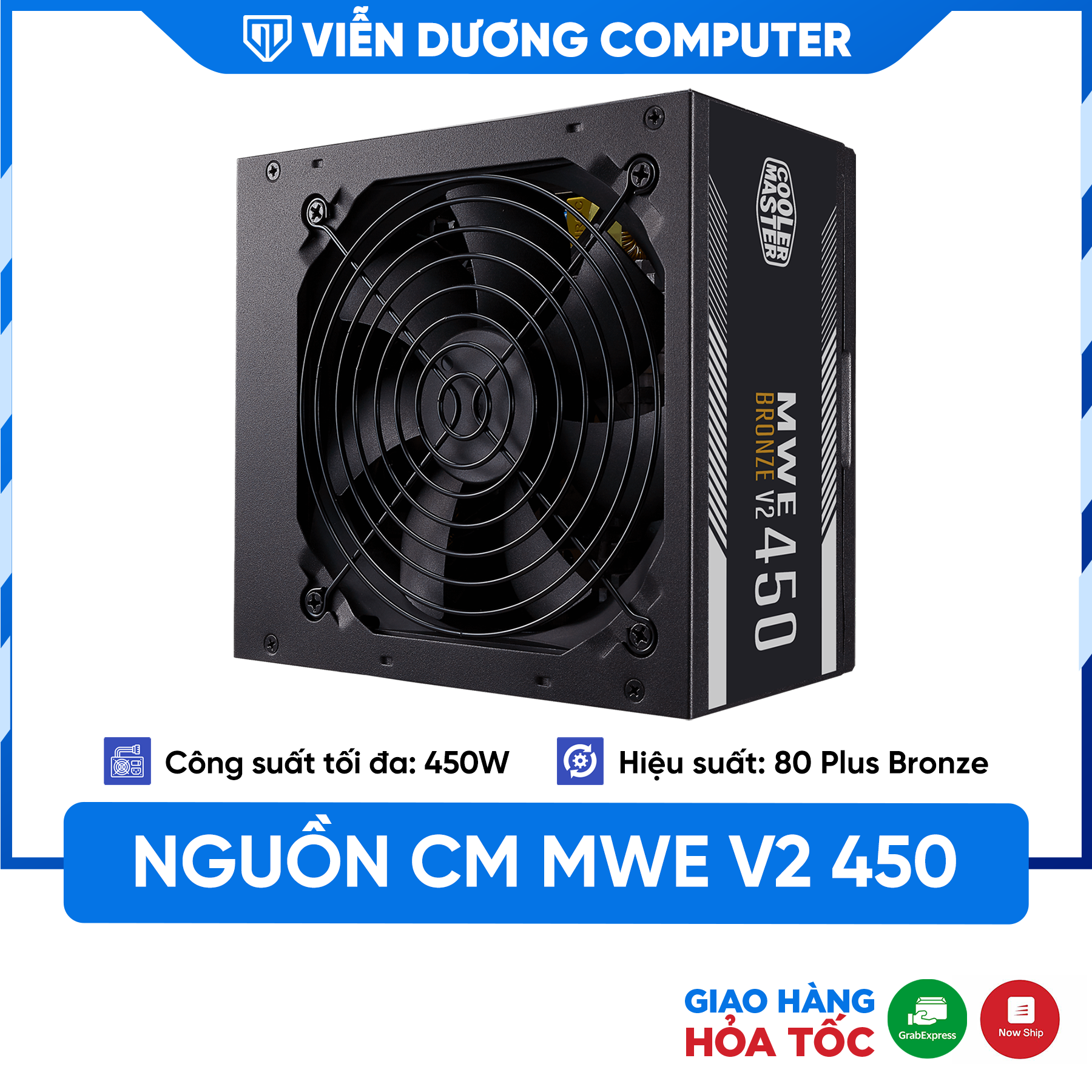 Nguồn máy tính cooler master mwe v2 230v 450 450w 80 plus bronze