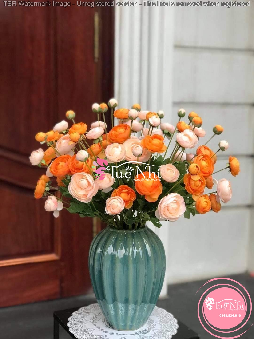 Cành hoa trà mao lương 4 bông - hoa gỉa, hoa lụa.