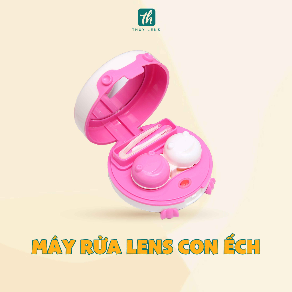 Máy rửa kính áp tròng THÚY LENS hình con ếch chạy bằng pin