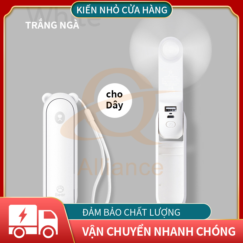 Quạt mini usb cầm tay 4800mah xách tay pocket làm mát có thể gập lại thì thầm yên tĩnh led ánh sáng cầm tay