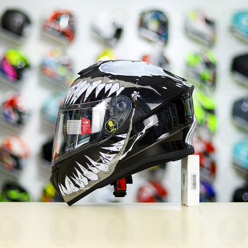 Mũ fullface yohe 981 dán tem venom xám