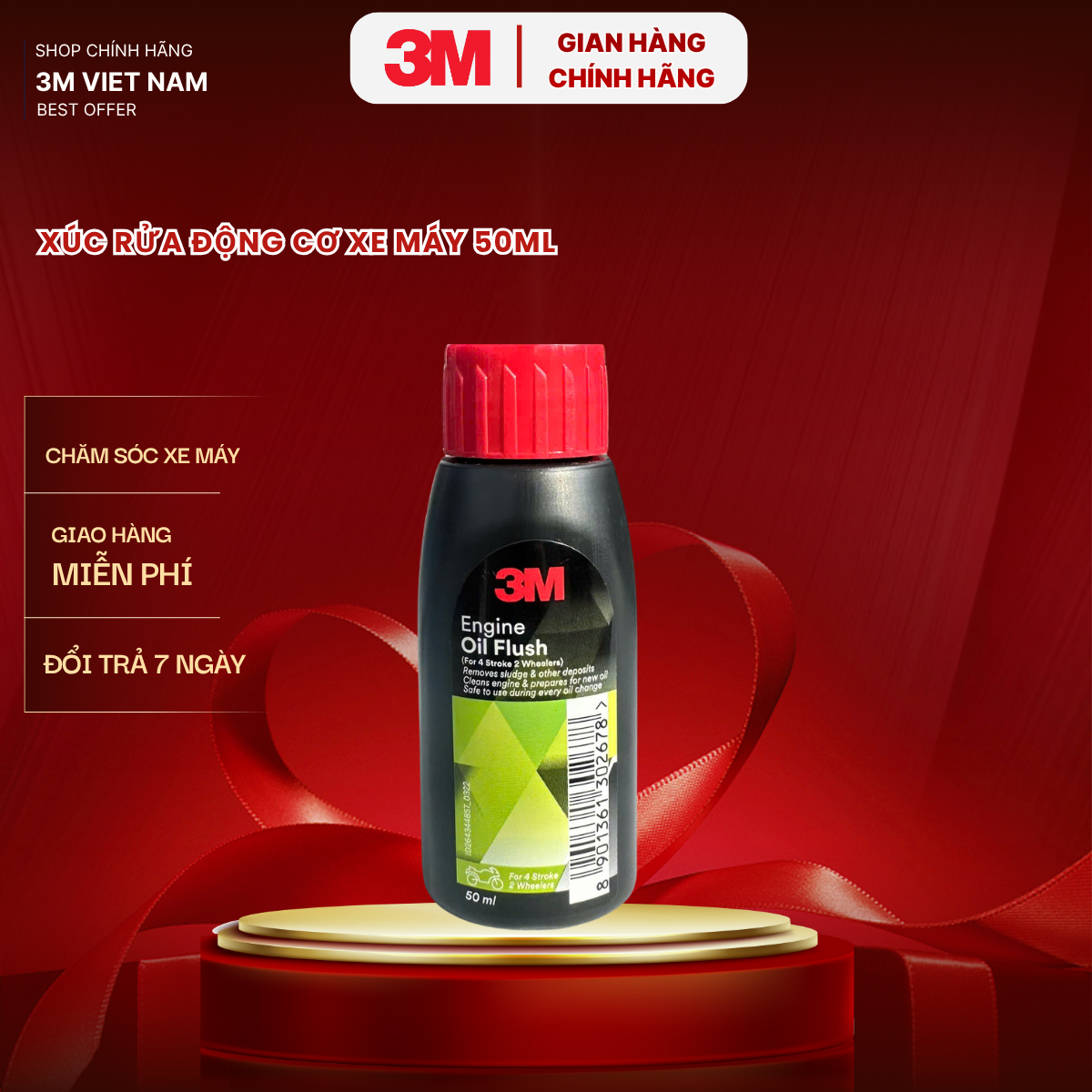 Dung dịch súc rửa dầu động cơ xe máy chuyên dụng 3M Engine Oil Flush 50ml