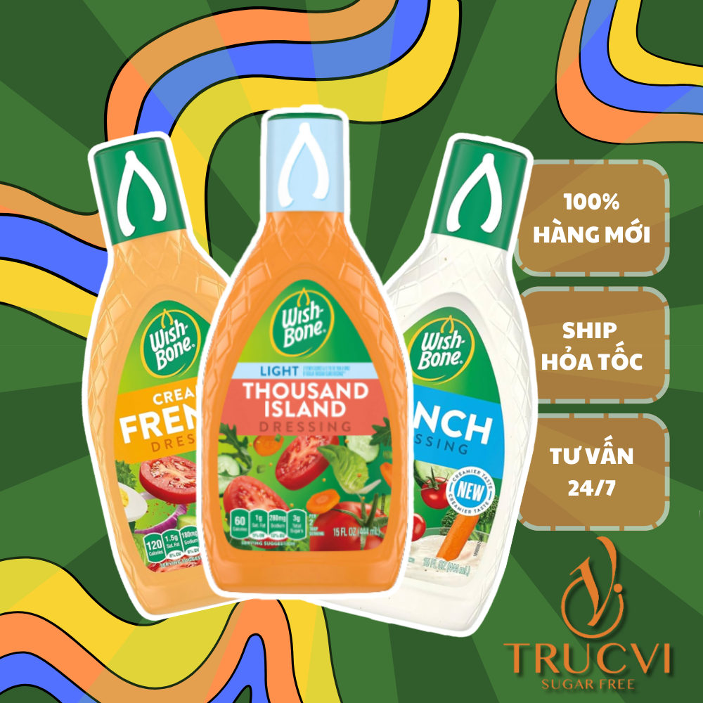 Sốt trộn salad, sốt chấm rau củ thịt nướng Wish-Bone ( keto, eat clean)
