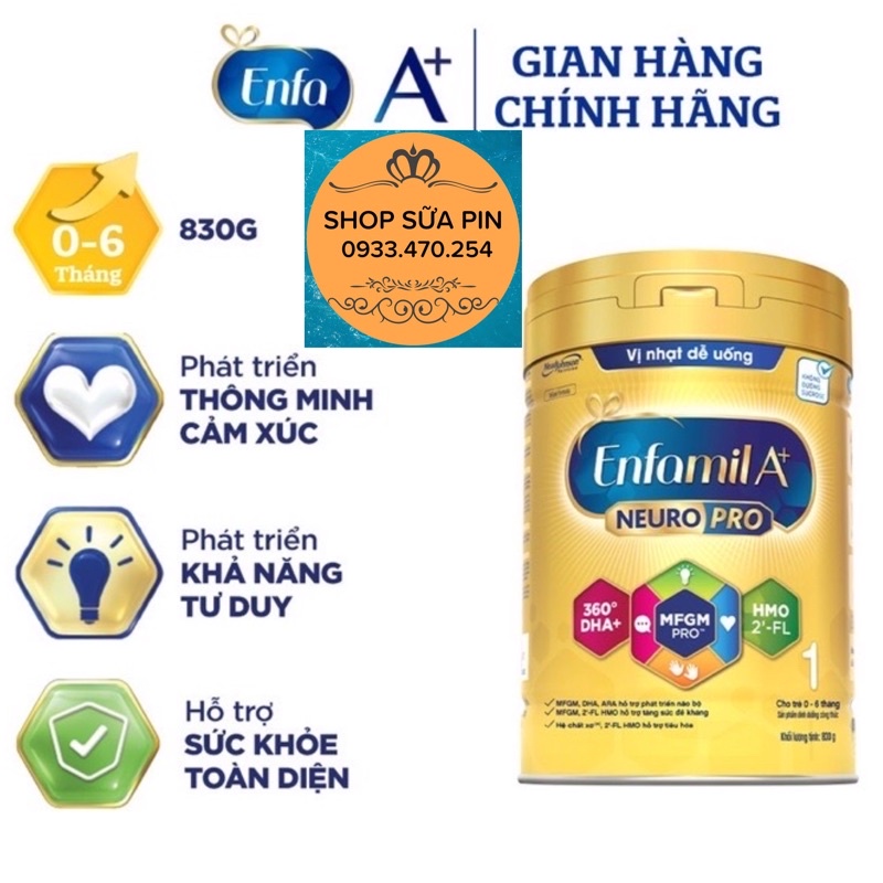 Sữa Bột Enfamil A+ 1 - Lon 830g (Cho trẻ từ 0-6 tháng tuổi) - HSD luôn mới