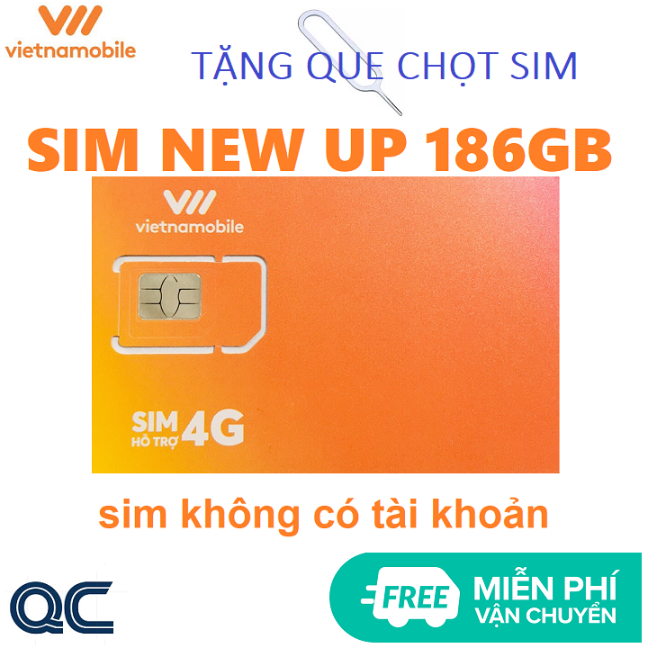 FREESHIP - CHƯA KÍCH HOẠT. [HCM]Sim 4G SIÊU THÁNH UP vietnamobile 180GB không có tài khoản tặng que lấy sim free ship