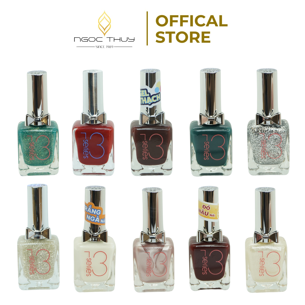 Combo 10 chai - sơn móng tay gel lạnh không hơ máy nt13 nhiều màu - ngọc thuỷ nail