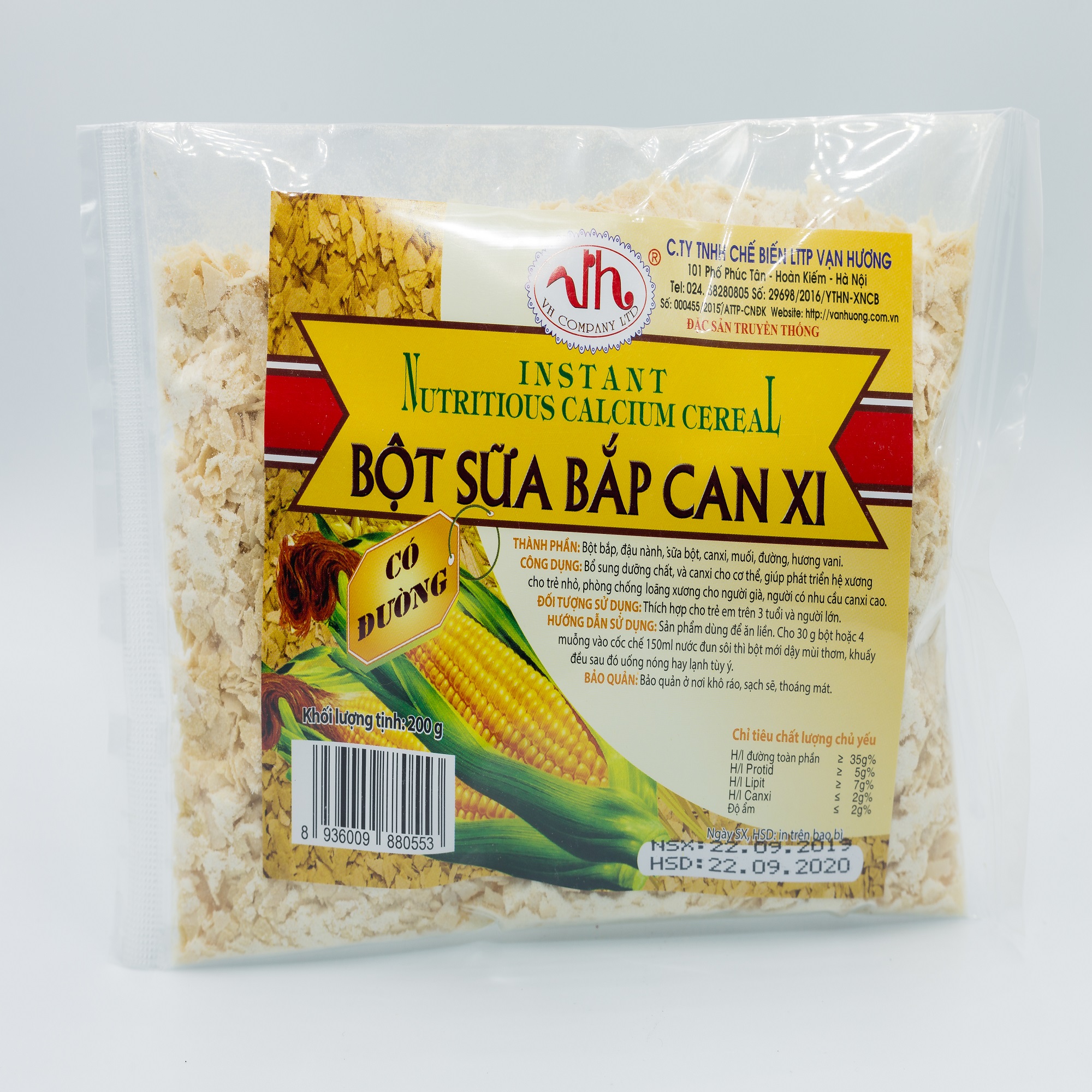 Bột Sữa Bắp Canxi Có Đường Vạn Hương (Bịch 200g) - Hương Vị Hà Thành