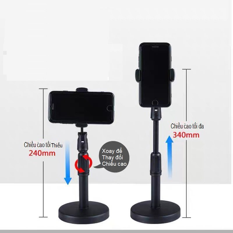 Giá Đỡ Điện Thoại livestream + Kẹp Điện Thoại Đa Năng xoay 360 Quay Phim, chụp ảnh L8
