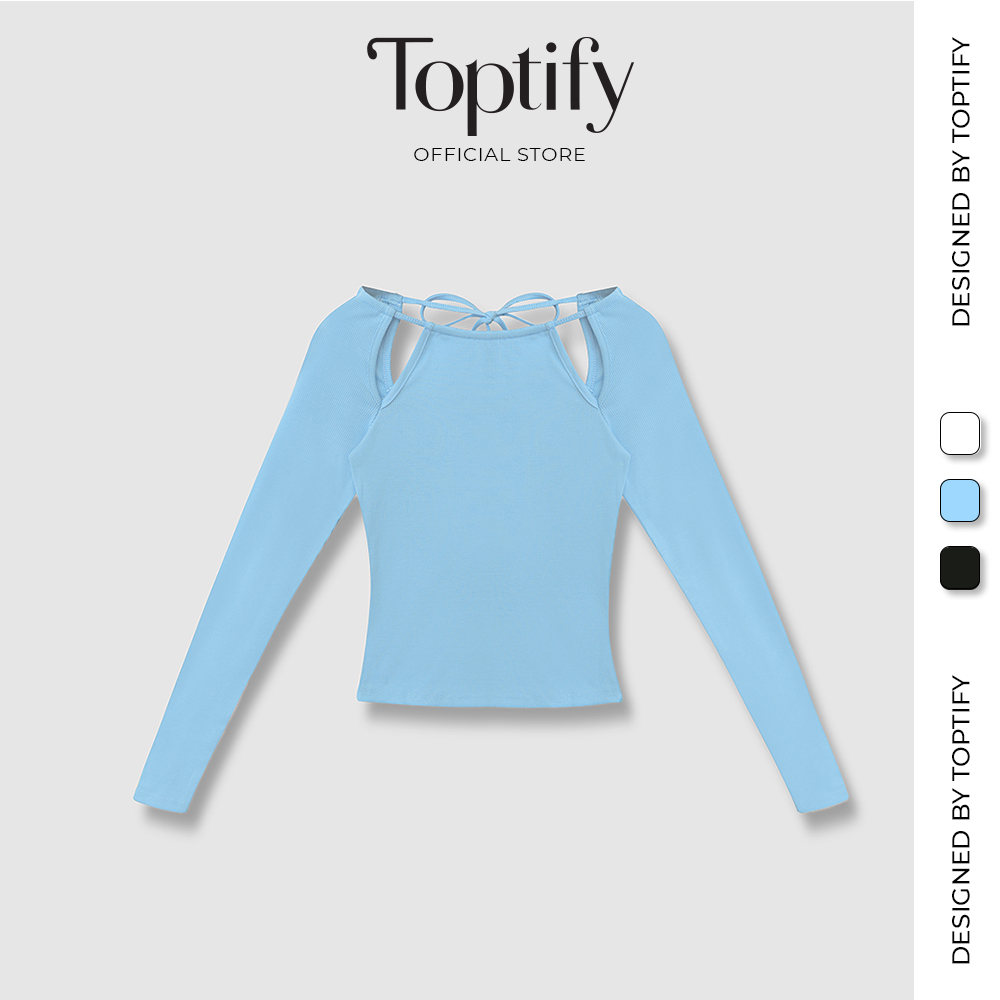 Áo tay dài nữ body toptify form dài kiểu khoét 2 vai lưng cột nơ adore top ac86