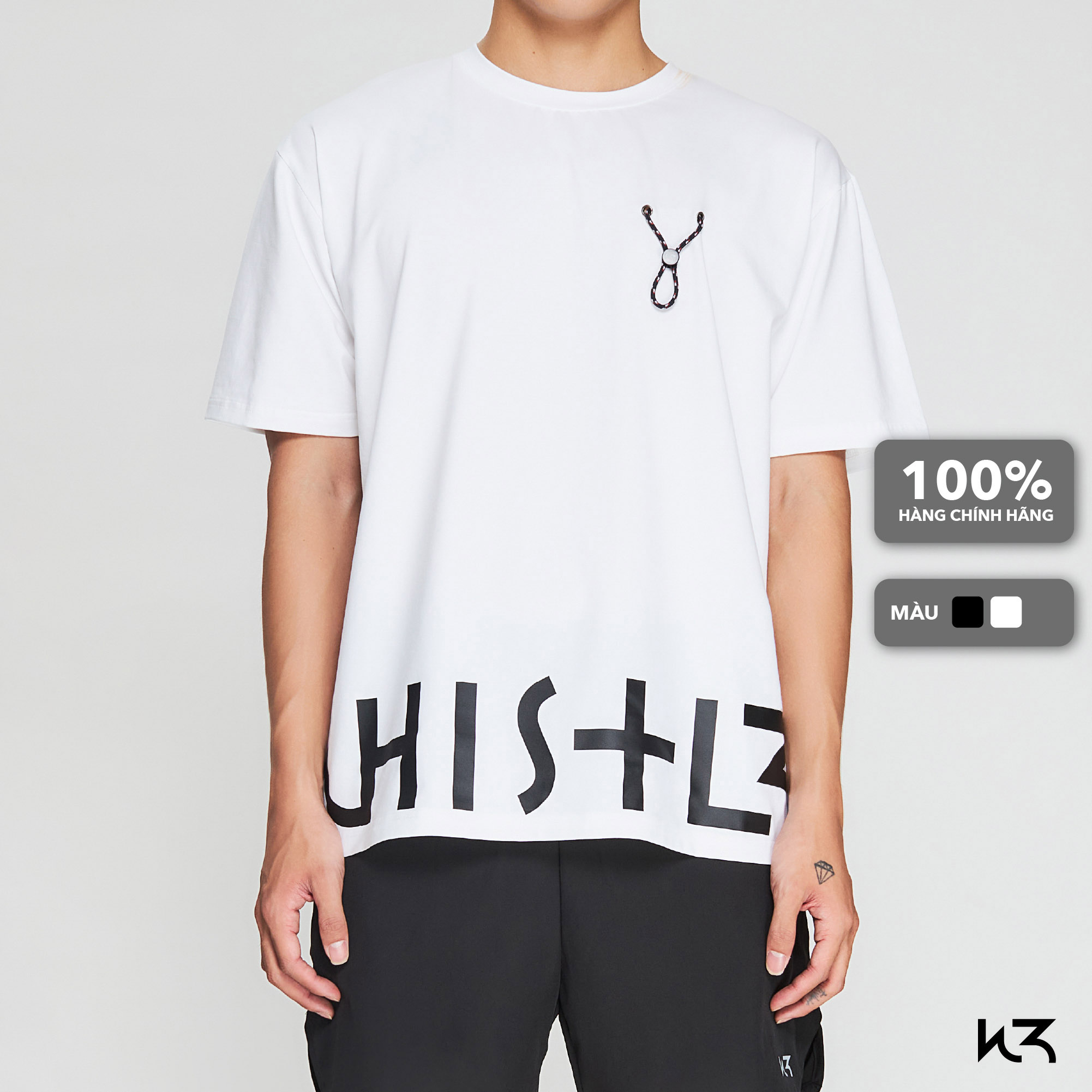 Áo Thun nam Whistl3 String T-Shirt màu trắng, đen