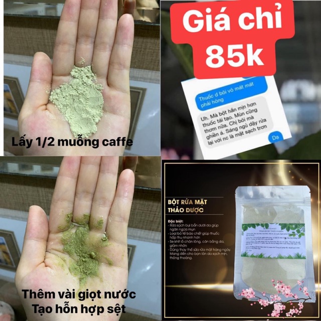 Bột rửa mặt thảo dược từ thiên nhiên- Sạch da, Sáng da, kiềm dầu 24h