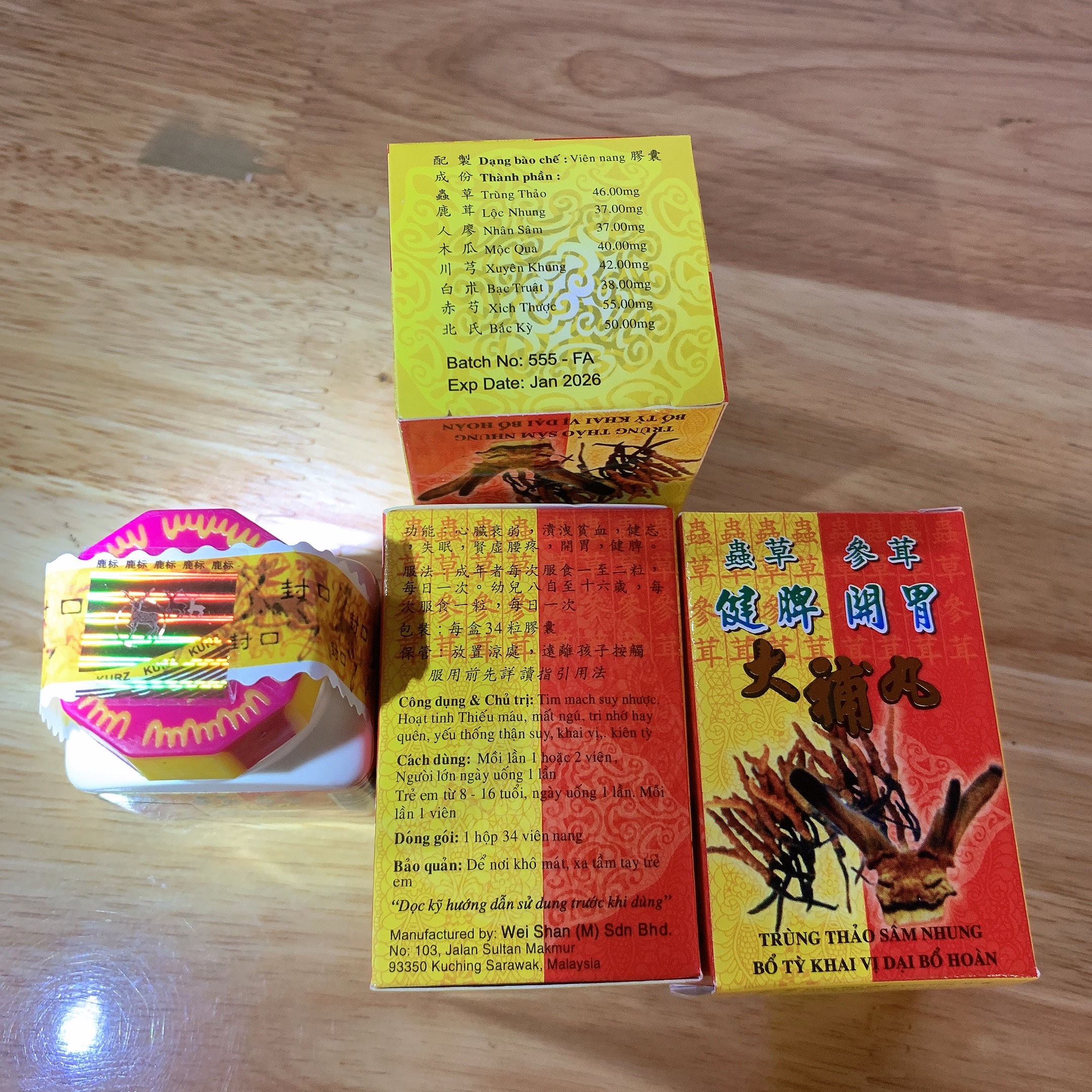 Trùng thảo sâm nhung malaysia – hỗ trợ tăng cân