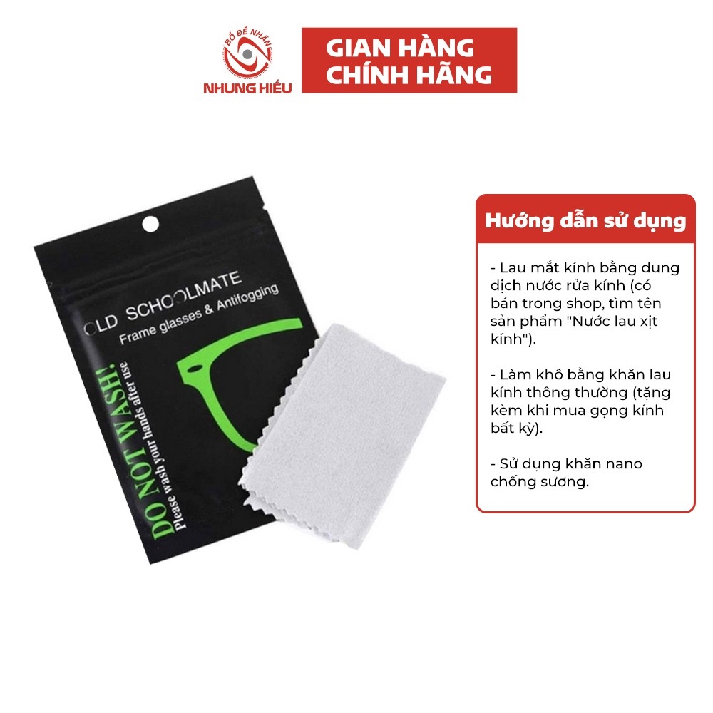Combo 5 khăn lau kính nano NHUNG HIẾU chống đọng hơi nước sương mù hơi thở trên mắt kính