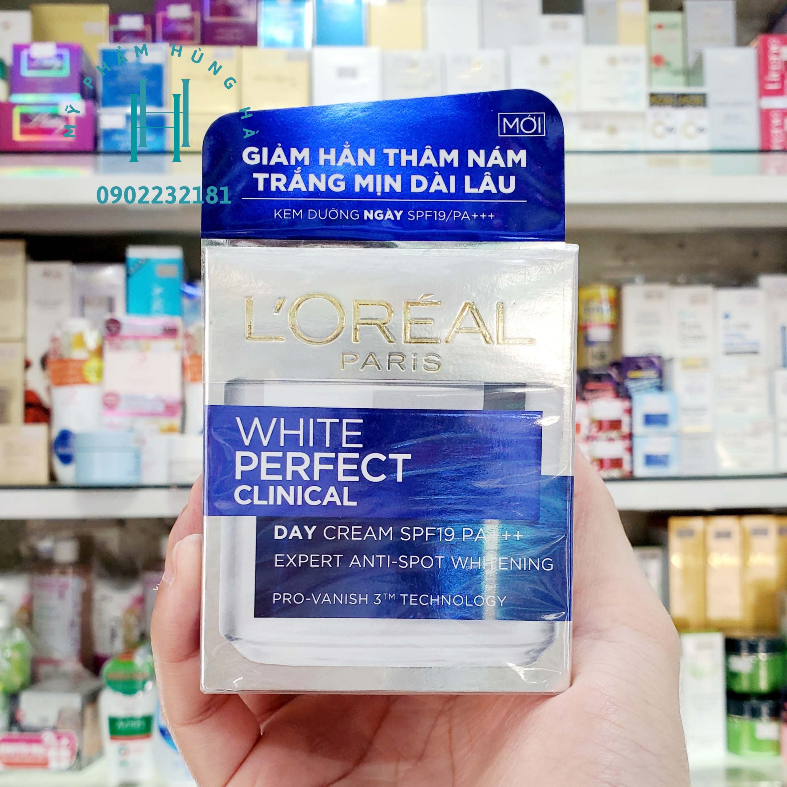 Kem dưỡng da, trắng da, giảm thâm nám, chống nắng ban ngày Loreal Paris White Perfect Clinical SPF19/PA+++ 50ml