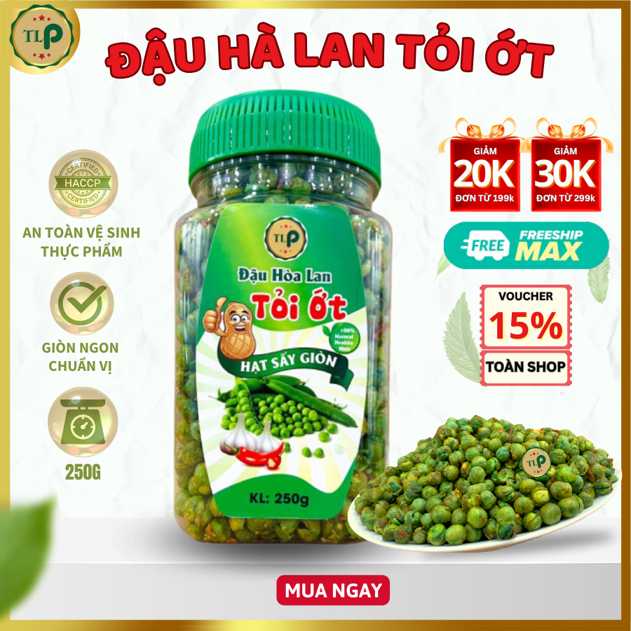 Đậu hà lan tỏi ớt tân lộc phát hũ 250g