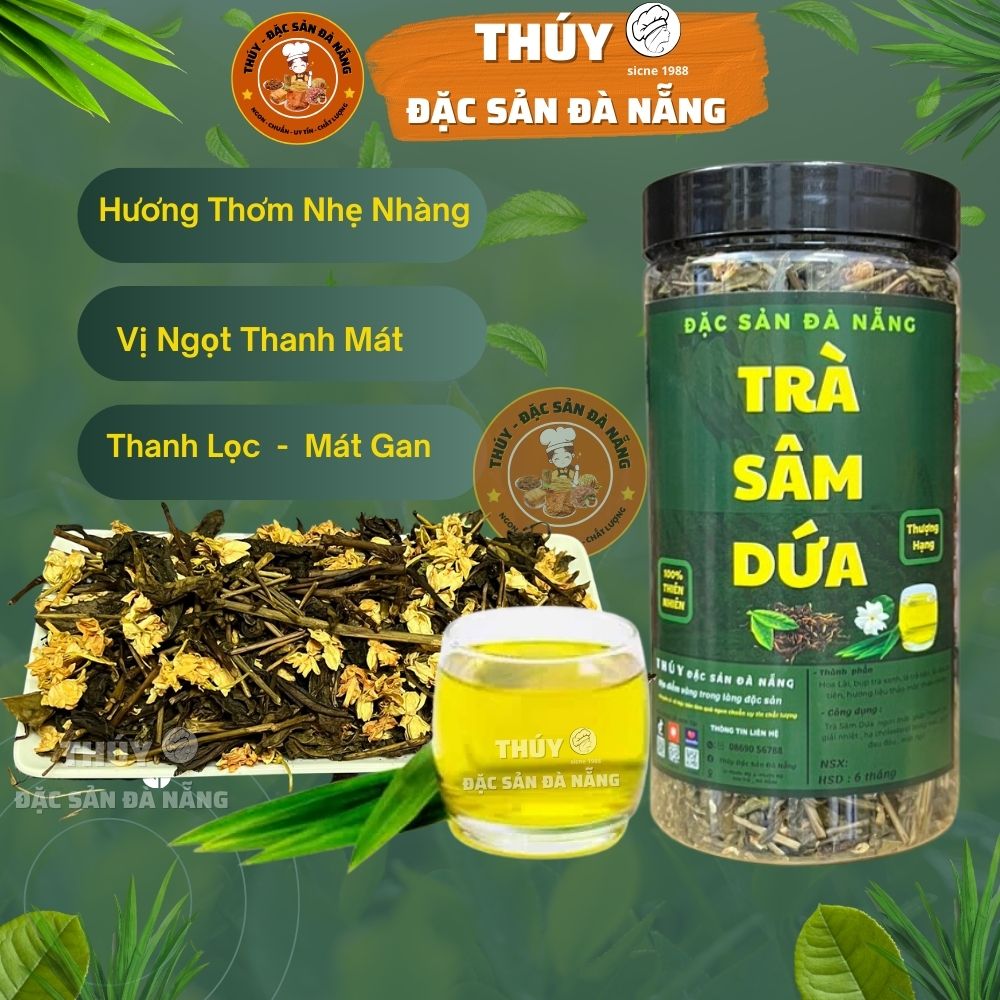 Trà Sâm Dứa Hoa Lài Cao Cấp Thúy Đặc Sản Đà Nẵng hộp 180gr Trà Thơm Ngon không Vụn