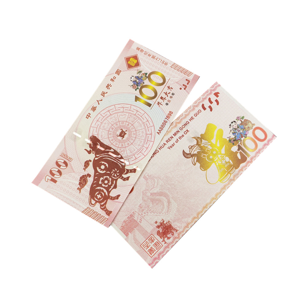 [HCM]Tiền Lưu niệm 100 Hình Con Trâu 2021 Màu: trắng đỏ Kích thước: 155 x 75mm (Dài X Rộng)-TMT Collection-SP002320