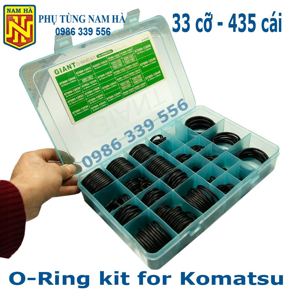 [FreeShip TOÀN QUỐC] Hộp gioăng sim cao su o ring kit cho komatsu 435 cái 33 cỡ