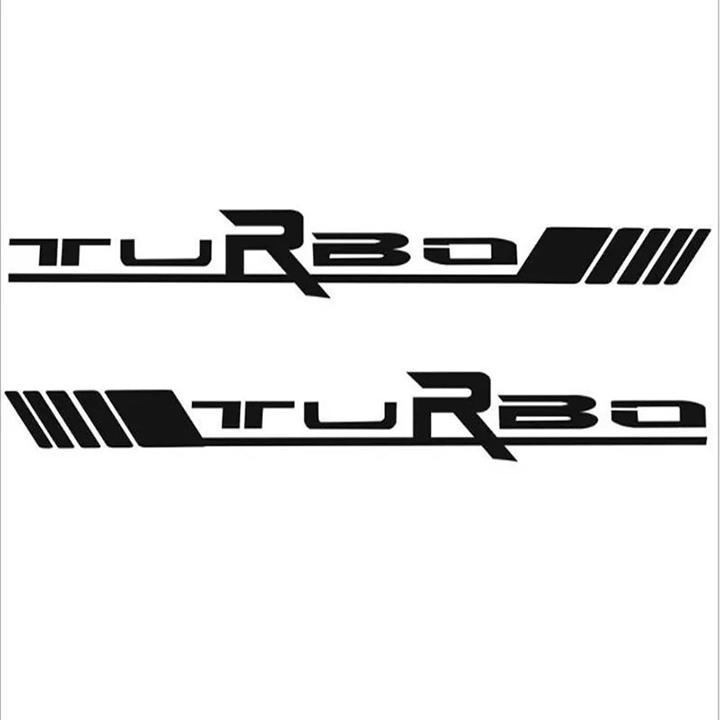Bộ 2 tem dán cửa xe ô tô Turbo
