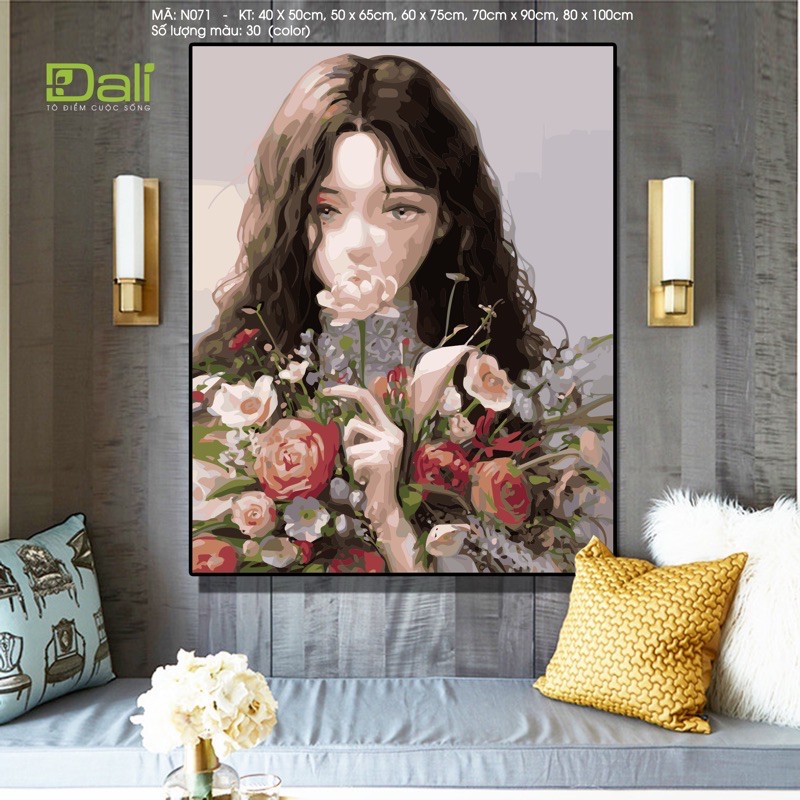 Tranh sơn dầu số hóa nàng thơ n071