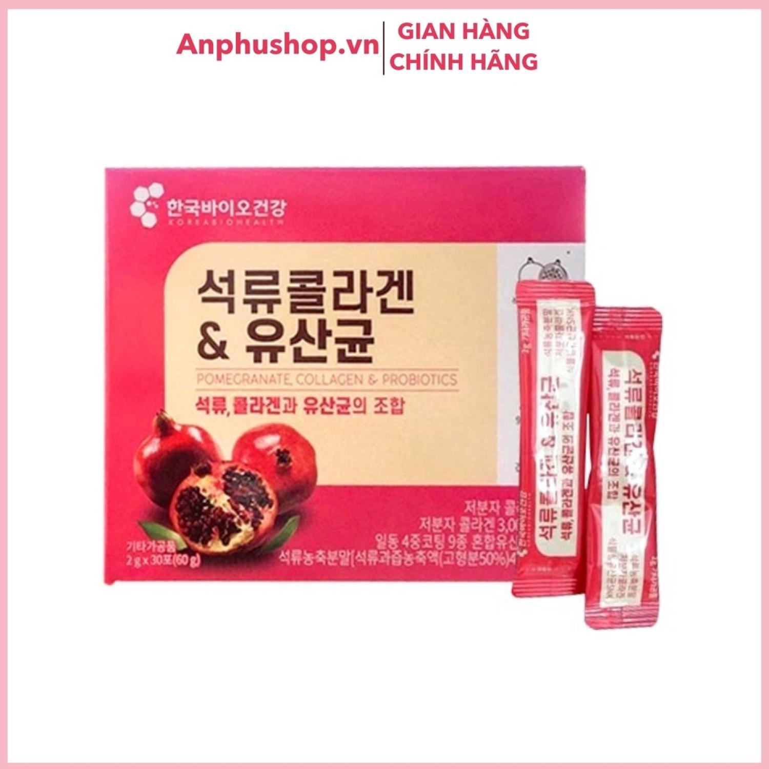 Bột collagen lựu đỏ Bio Cell Hàn Quốc hộp 30 gói