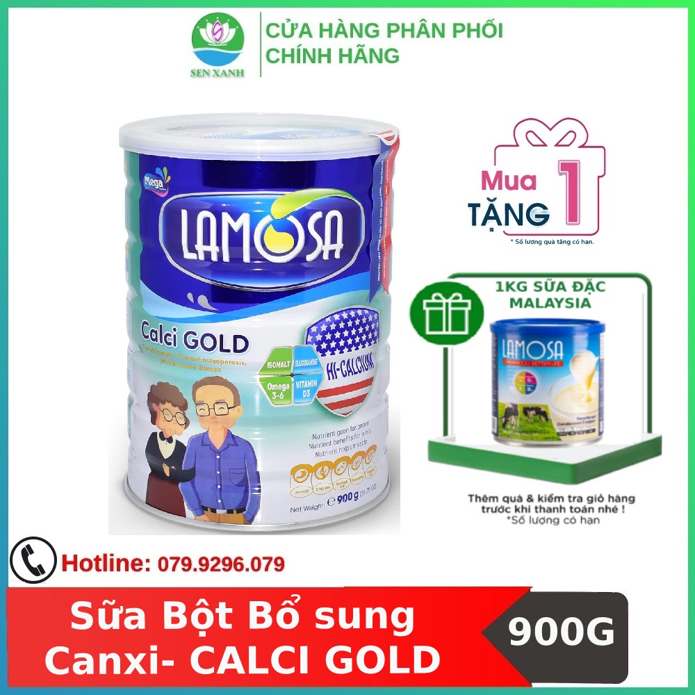 Sữa y tế bổ sung canxi cho người từ 35 tuổi lamosa calci gold 900g
