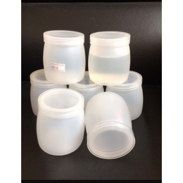 Hũ nhựa sữa chua 100ml 120ml và160ml (50 hũ kèm nắp xoáy) | Yogurt plastic jars with twist lids (50 pcs)