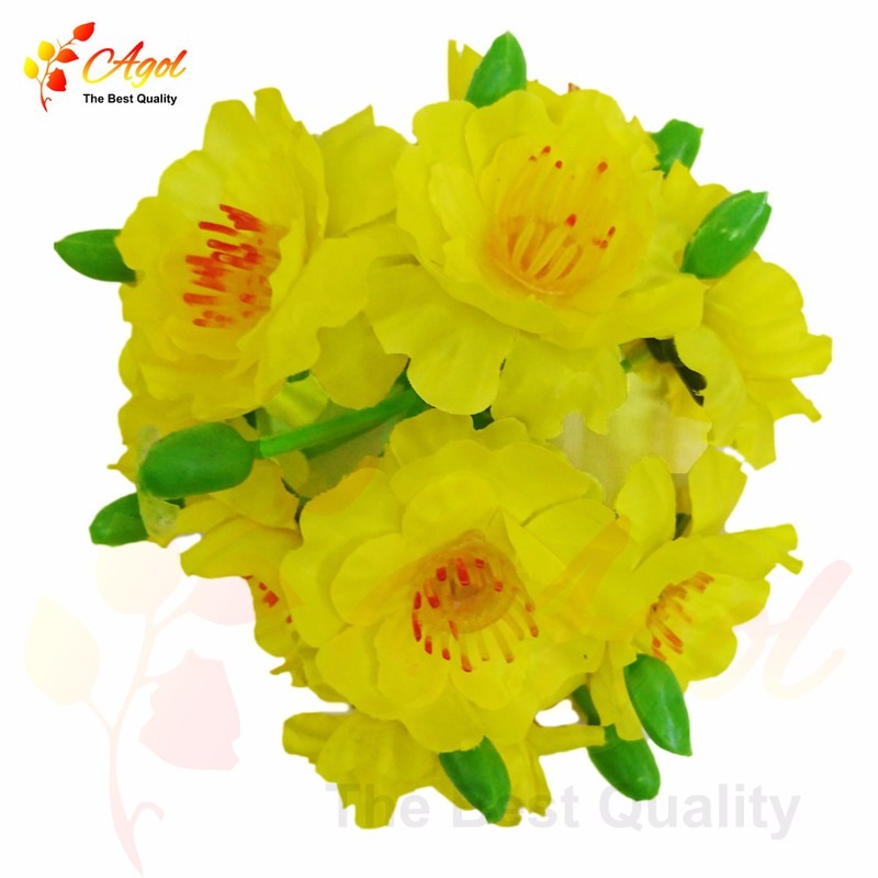 20 chùm hoa mai1 chùm gồm 3 bông + 3 nụ - chùm hoa mai