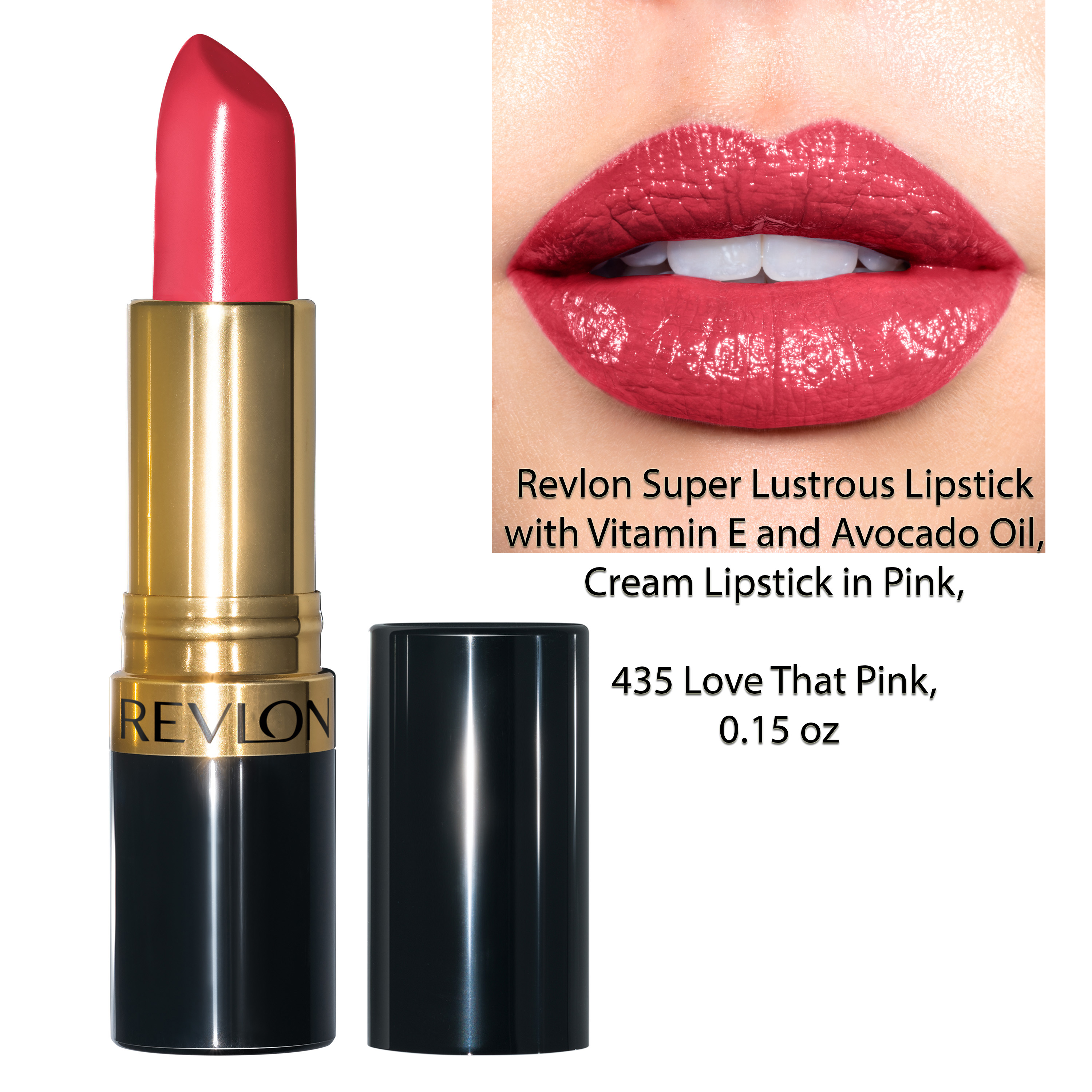 Son màu siêu dưỡng môi Revlon Super Lustrous Lipstick 4.2g, love that pink 435