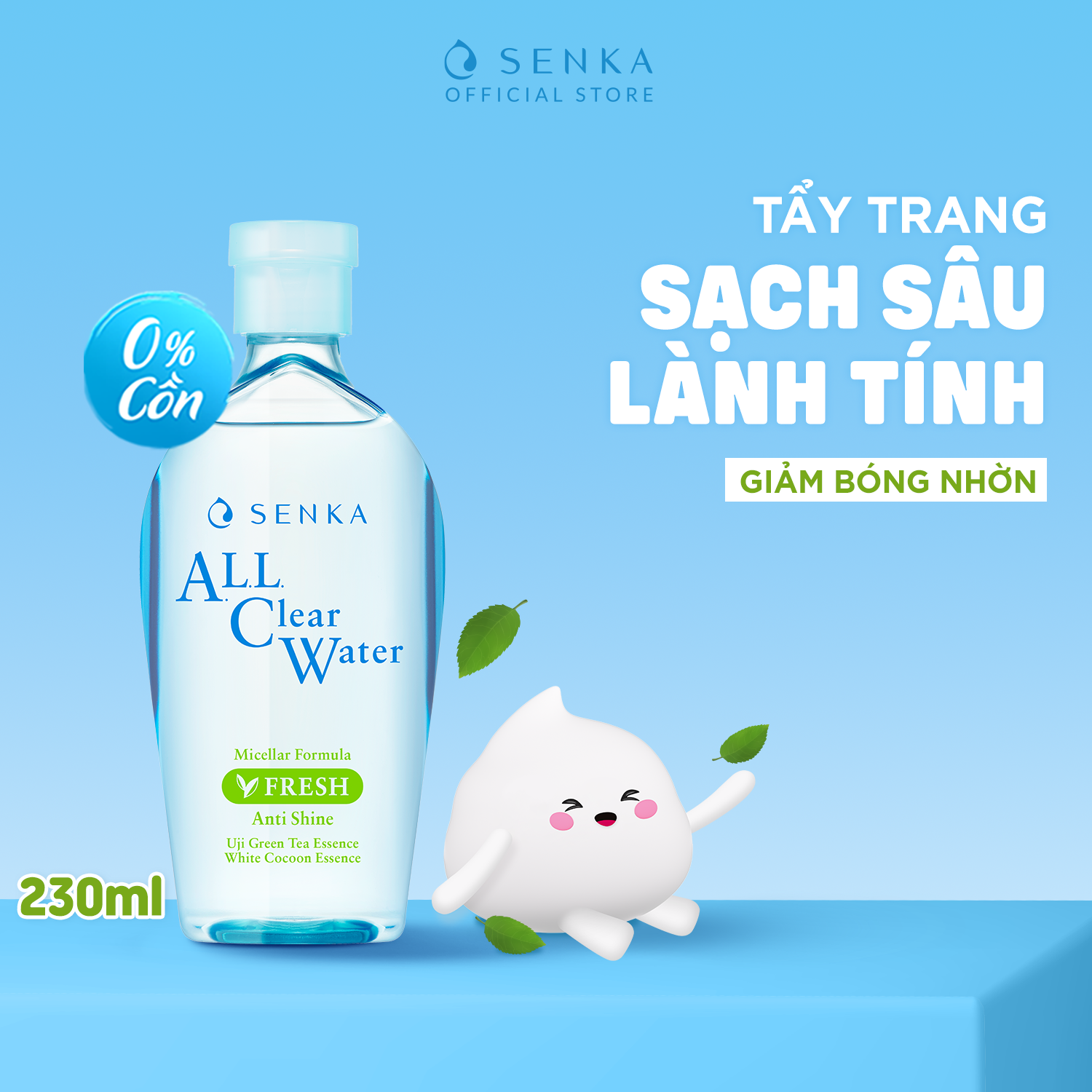 [GIFT] Nước tẩy trang sạch sâu thoáng mịn giảm mụn, kiềm nhờn tươi mát với tinh chất trà xanh Uji tư