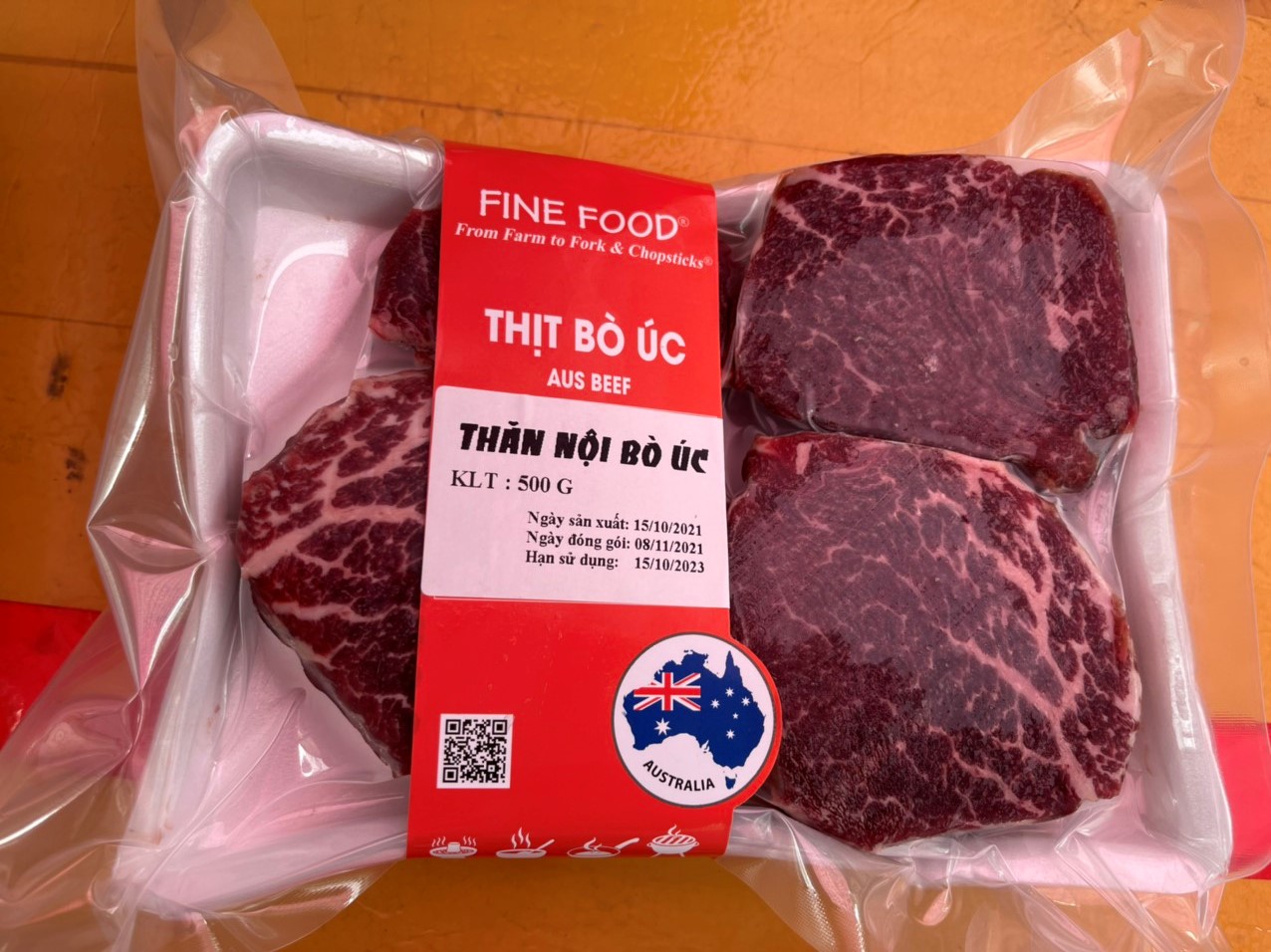 Thịt thăn nội bò úc - aust beef tenderloin - 500gram