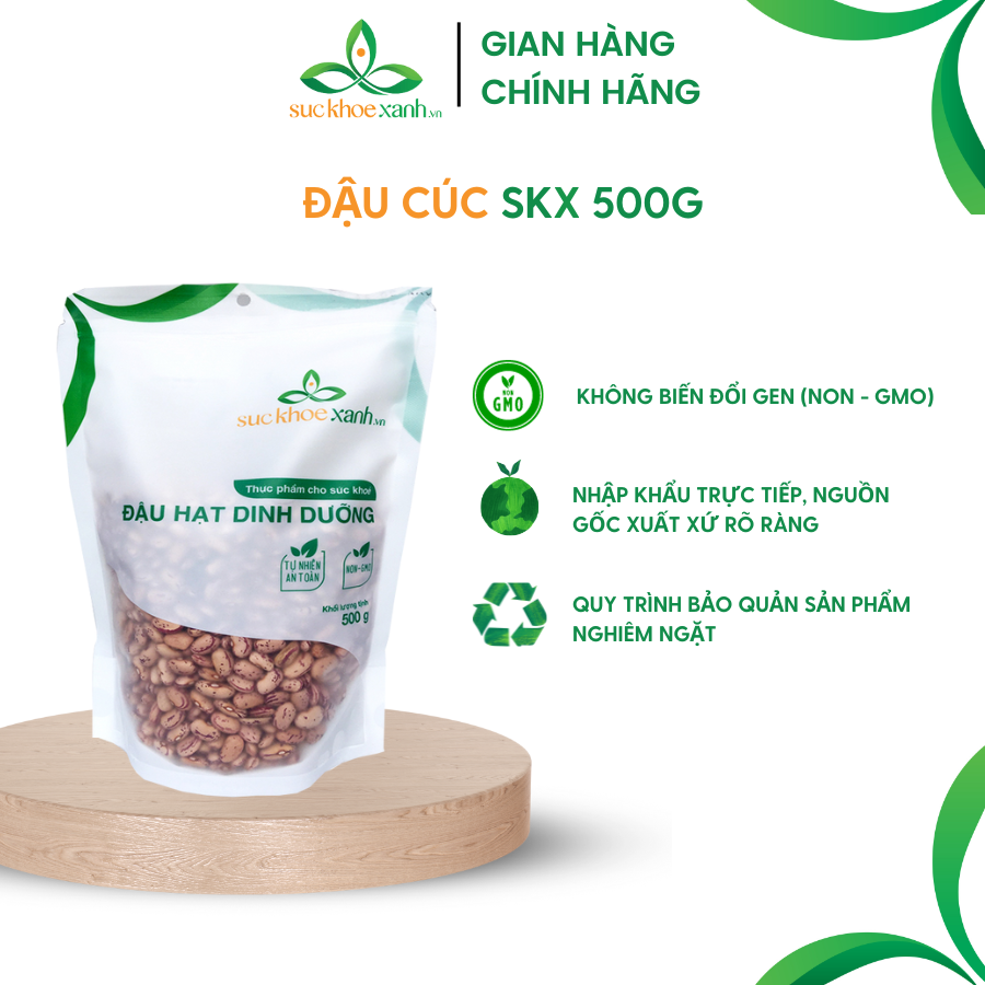 Đậu cúc Pinto Peas Sức Khỏe Xanh - 500g/túi - Nhập khẩu Ấn Độ chính hãng