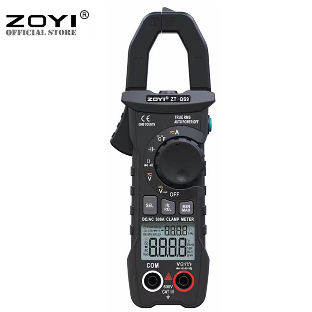 Đồng hồ, ampe kìm Zoyi ZT-QS9 đo điện vạn năng kỹ thuật số TRMS 6000 số đếm, bộ kẹp khởi động kỹ thuật số, đo dòng điện AC/DC, đo chống nhiễu