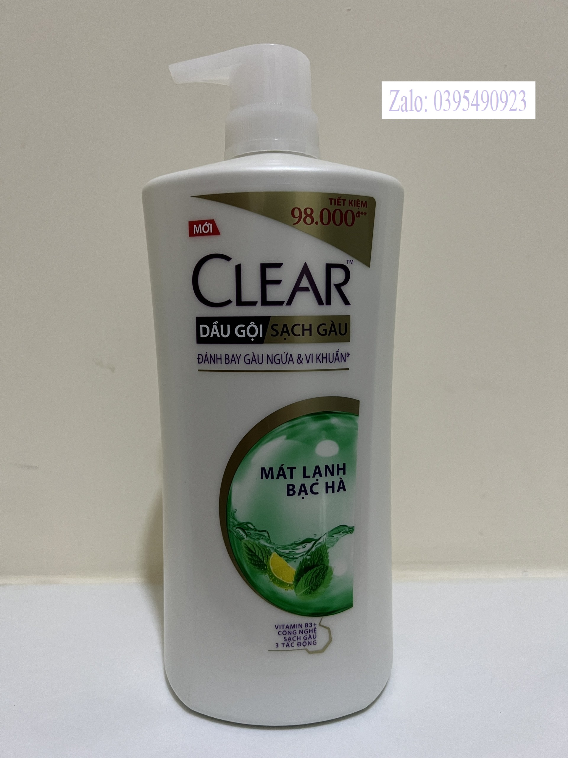 Dầu gội Clear bạc hà mát lạnh 900g (Mẫu Mới Date 2025)