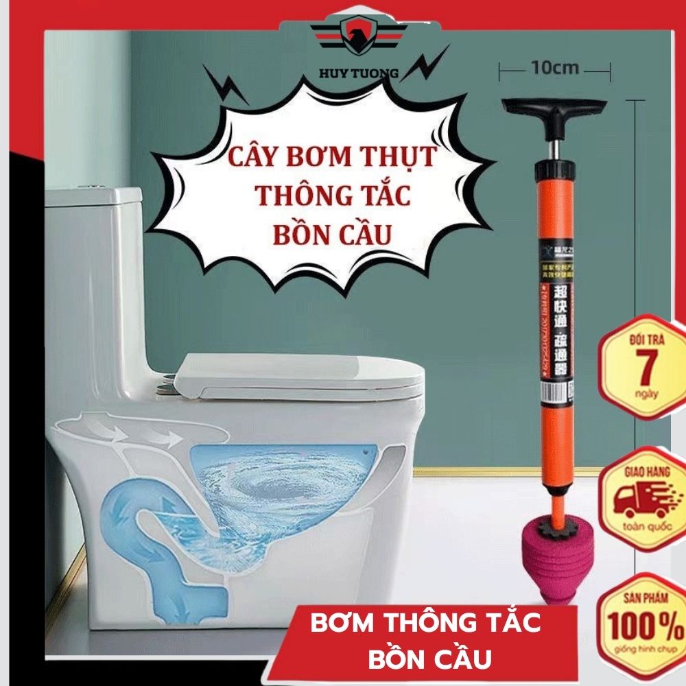 Cây bơm thụt, Cây thông tắc bồn cầu nhà vệ sinh chất liệu ABS đường kính ống áp dụng 35mm-75mm - Huy Tưởng