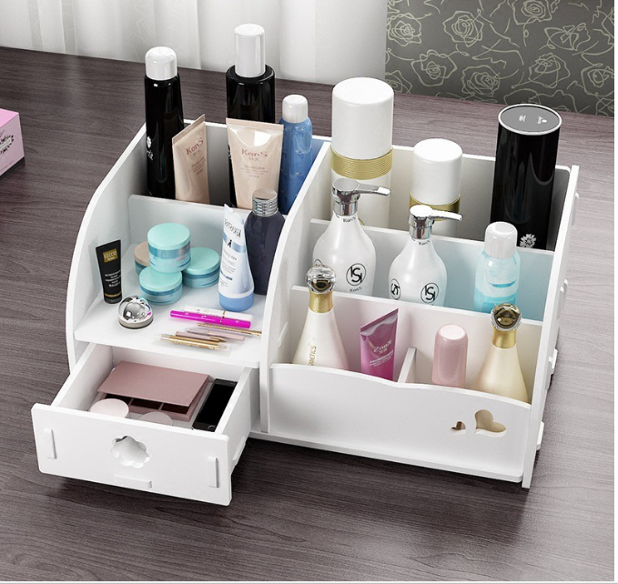 Kệ để mỹ phẩm, để đồ trang sức, kệ trang điểm để bàn KM03 tiện dụng cho các nàng