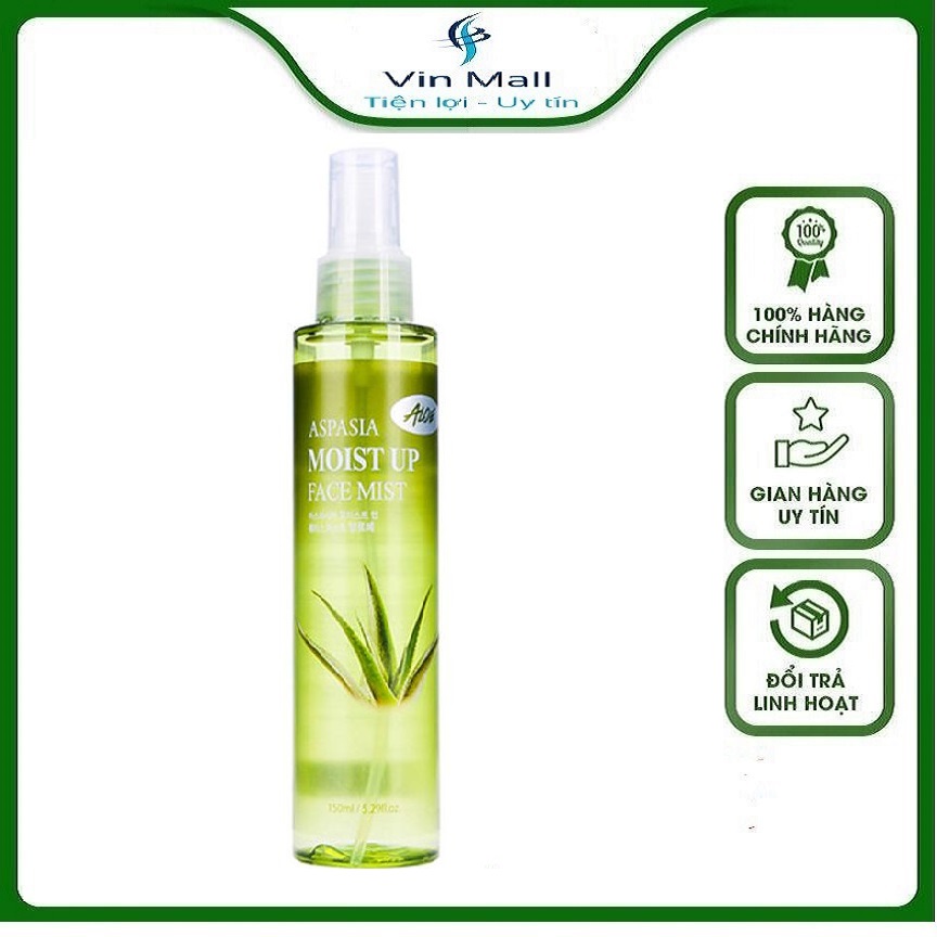 Xịt khoáng lô hội aspasia moist up face mist hàn quốc 150ml