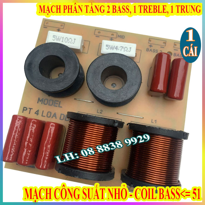 Mạch phân tần 3way ad4 - 2 bass 1 mid 1 treble - giá 1 mạch