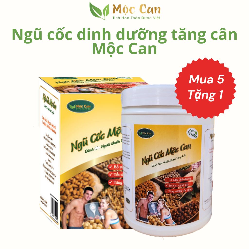 Bột ngũ cốc tăng cân Mộc Can, ngũ cốc dinh dưỡng tăng cân, ngủ cốc tăng cân hộp 500g, bột ngũ cốc tăng cân