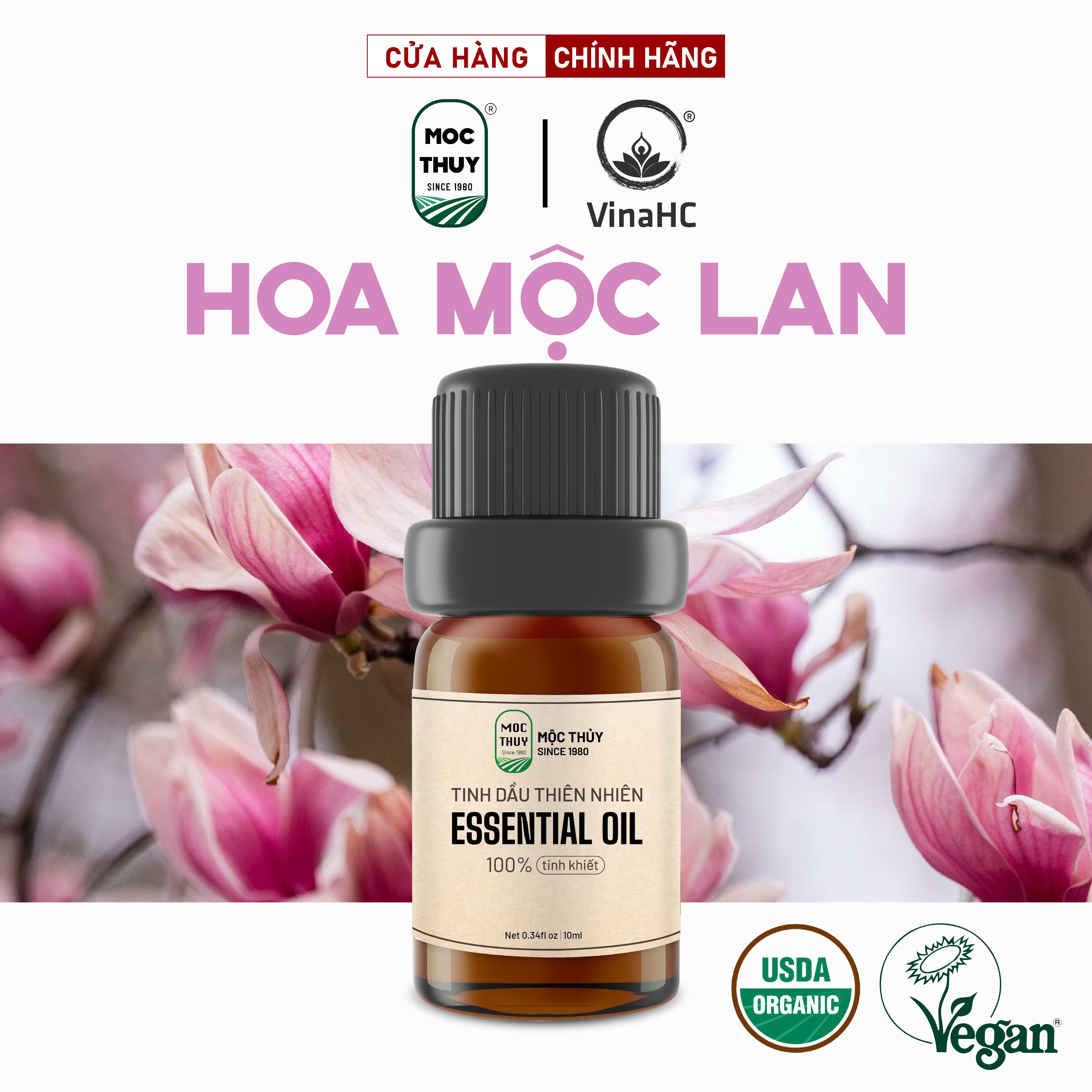 Tinh dầu Hoa Mộc Lan nguyên chất hữu cơ MỘC THỦY khử mùi làm thơm phòng thư giãn 10ml,100ml, 500ml - Đạt chuẩn chất lượng kiểm định