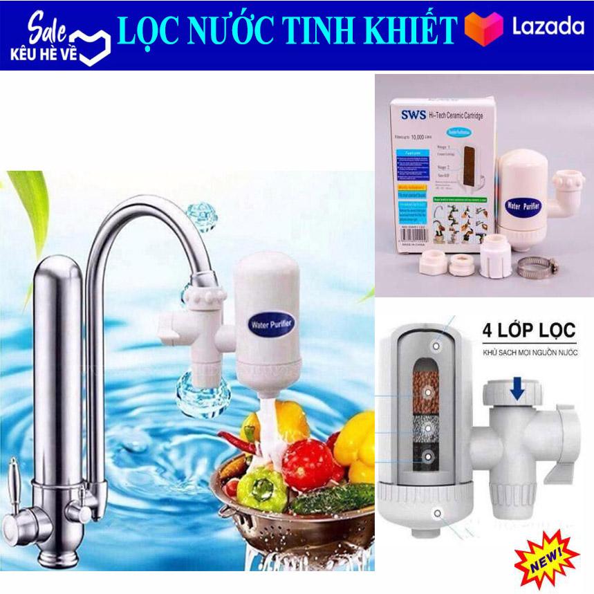 Đầu lọc nước tại vòi Water Purifier, Thiết bị lọc nước khử mùi, khử màu, khử tạp chất công  nghệ đức - Bộ lọc nước tự động loại tốt