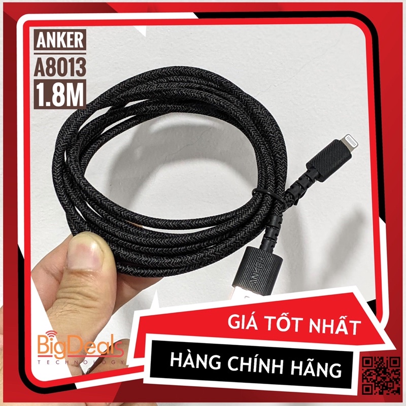 Cáp lightning anker powerline select+, dài 1.8m - a8013 nobox | bigdeals vn