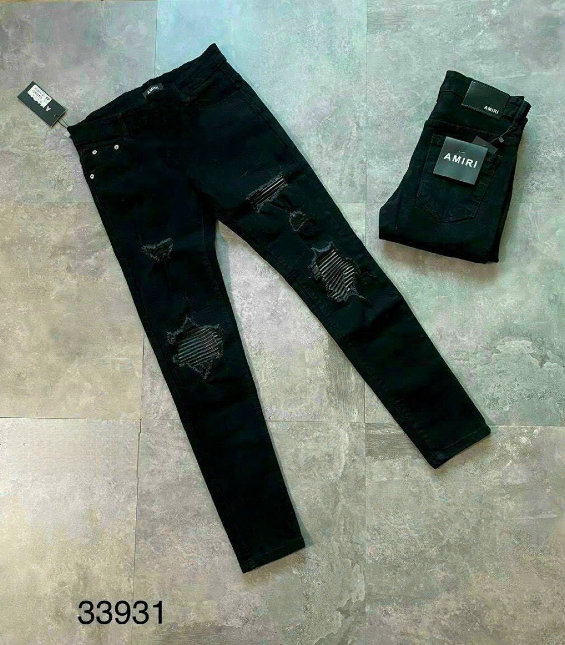 QUẦN BÒ JEAN NAM DÀI ĐEN RÁCH VÁ DA KIỂU HOT TREND CHẤT VẢI MỀM MÁT CO GIÃN TỐT GIÁ RẺ