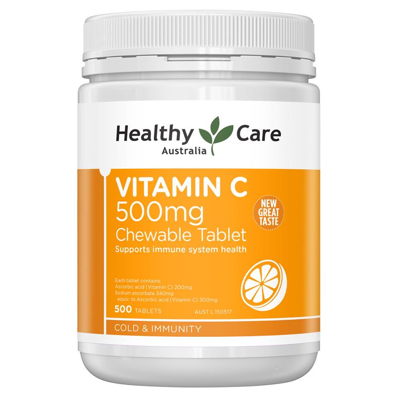 Kẹo nhai vitamin c 500mg healthy care 500 viên