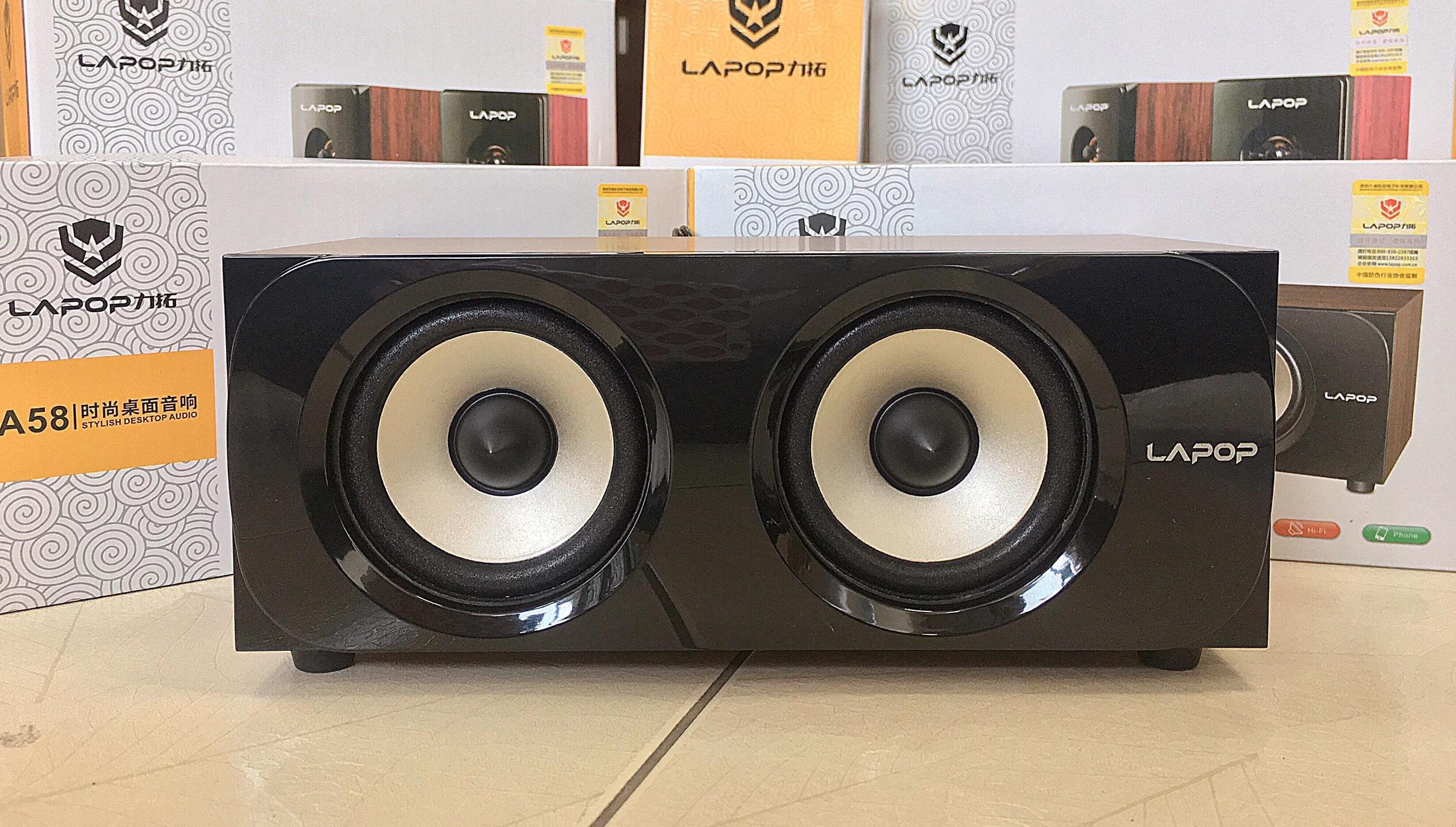 Loa vi tính vỏ gỗ lapop a58